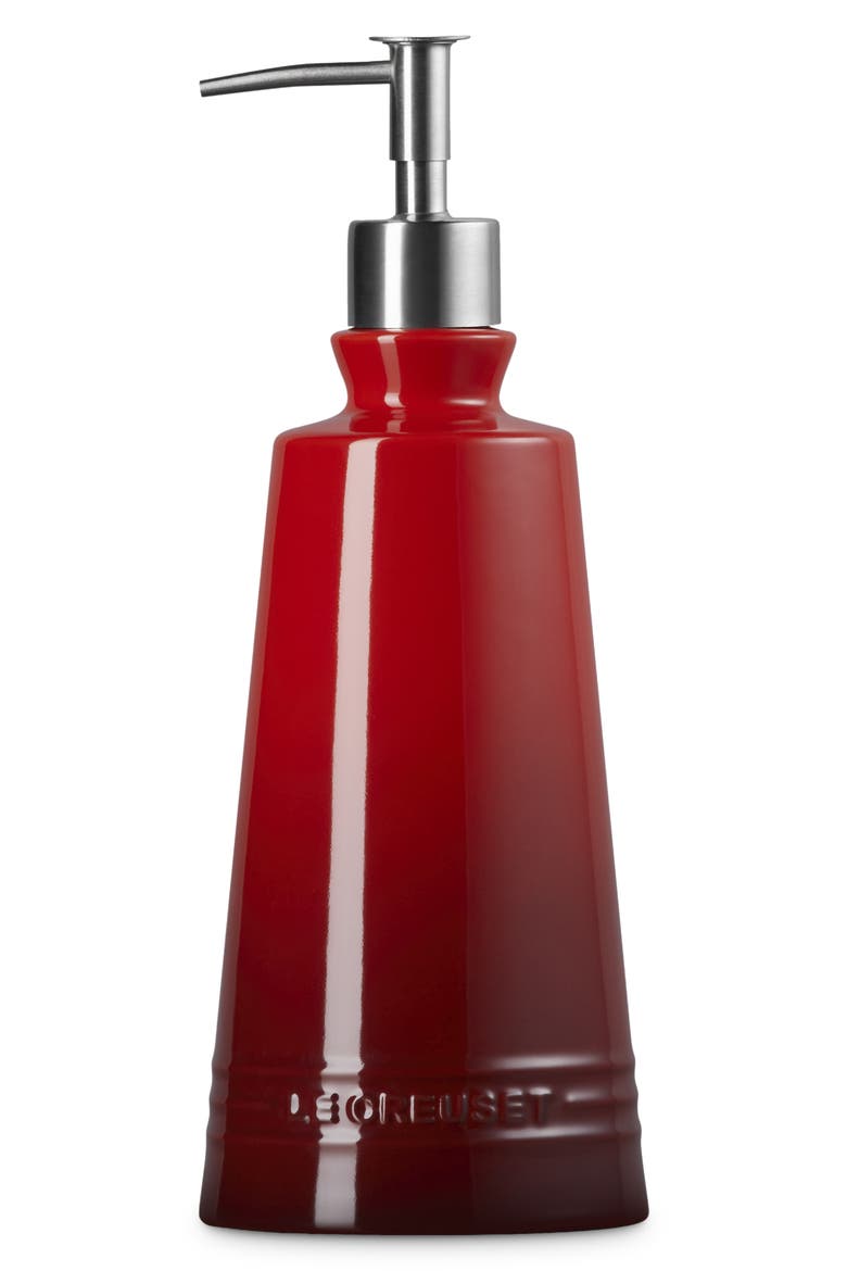 Signature Stoneware Soap Dispenser, Alternate, color, CERISE