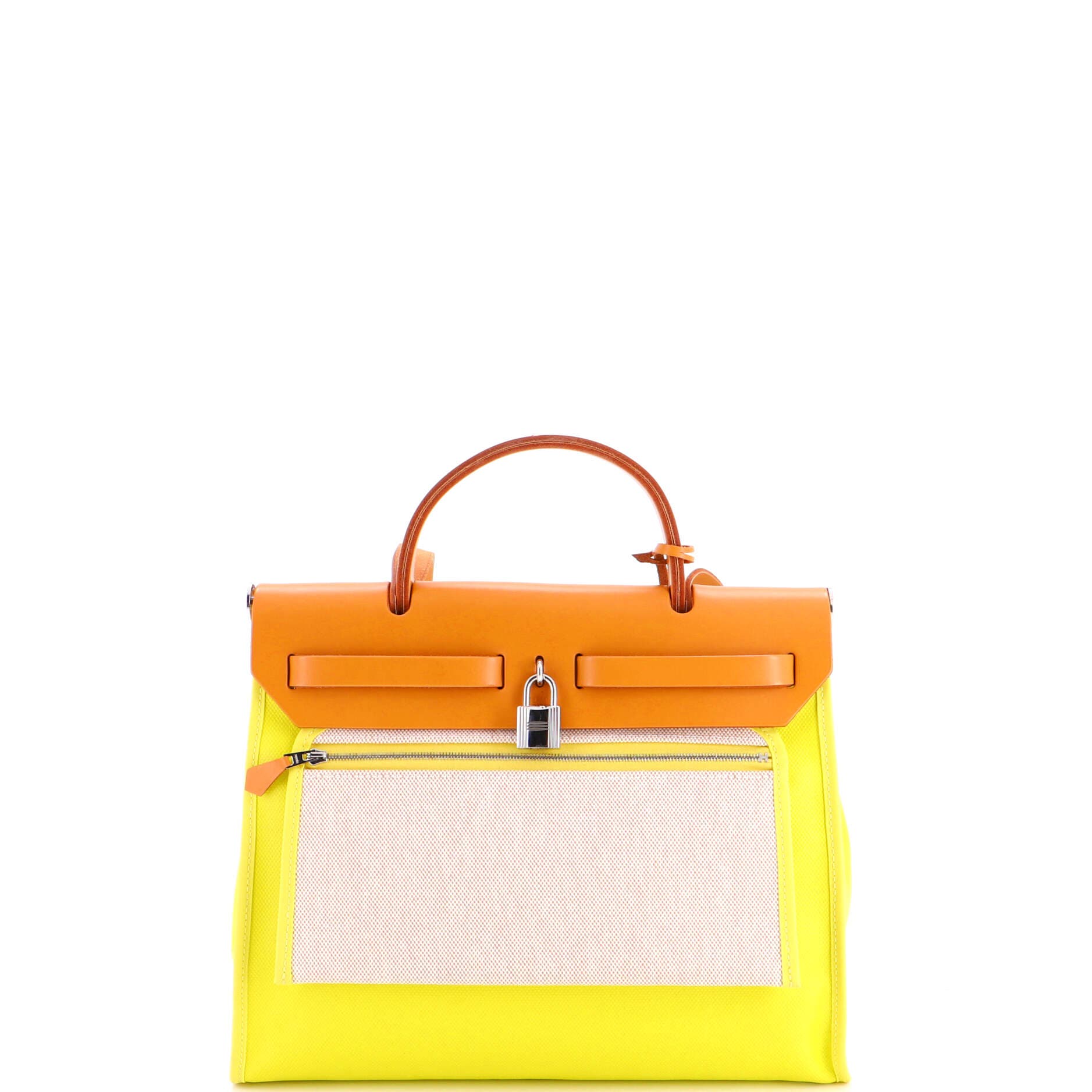 Herbag Zip Berline Vache Canvas and Leather 31, Alternate, color, Yellow
