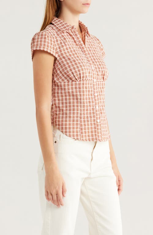Shop Lioness Plaid Button-up Shirt In Pink Check