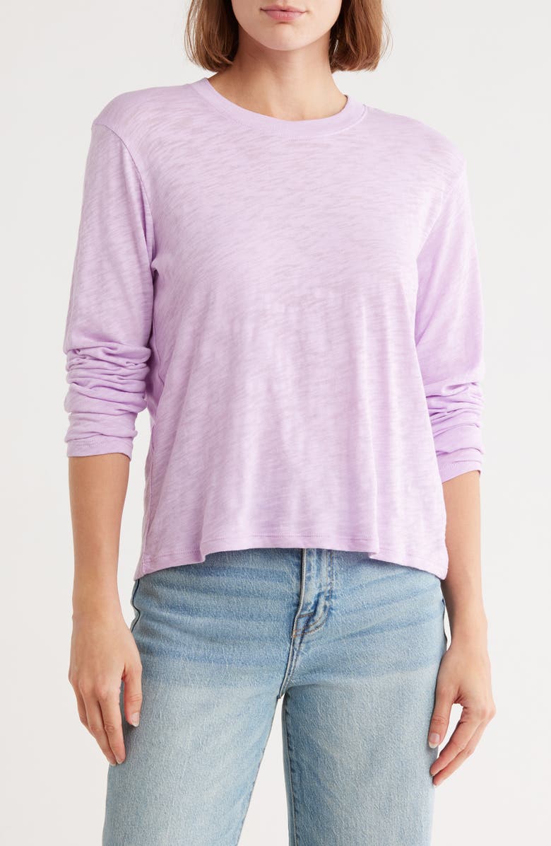 ATM Anthony Thomas Melillo Long Sleeve Cotton Slub Jersey Top, Main, color, Pale Orchid