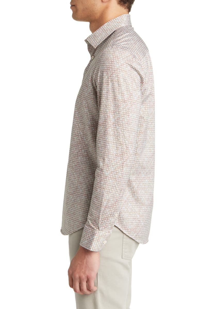 Bugatchi James OoohCotton<sup>®</sup> Geometric Print Button-Up Shirt, Alternate, color, 