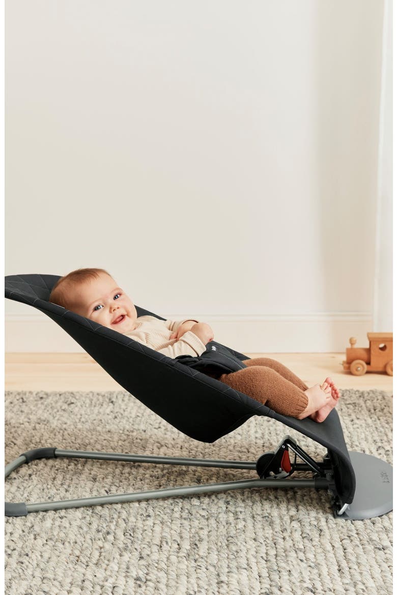Bouncer Bliss Convertible Quilted Baby Bouncer, Alternate, color, BLACK