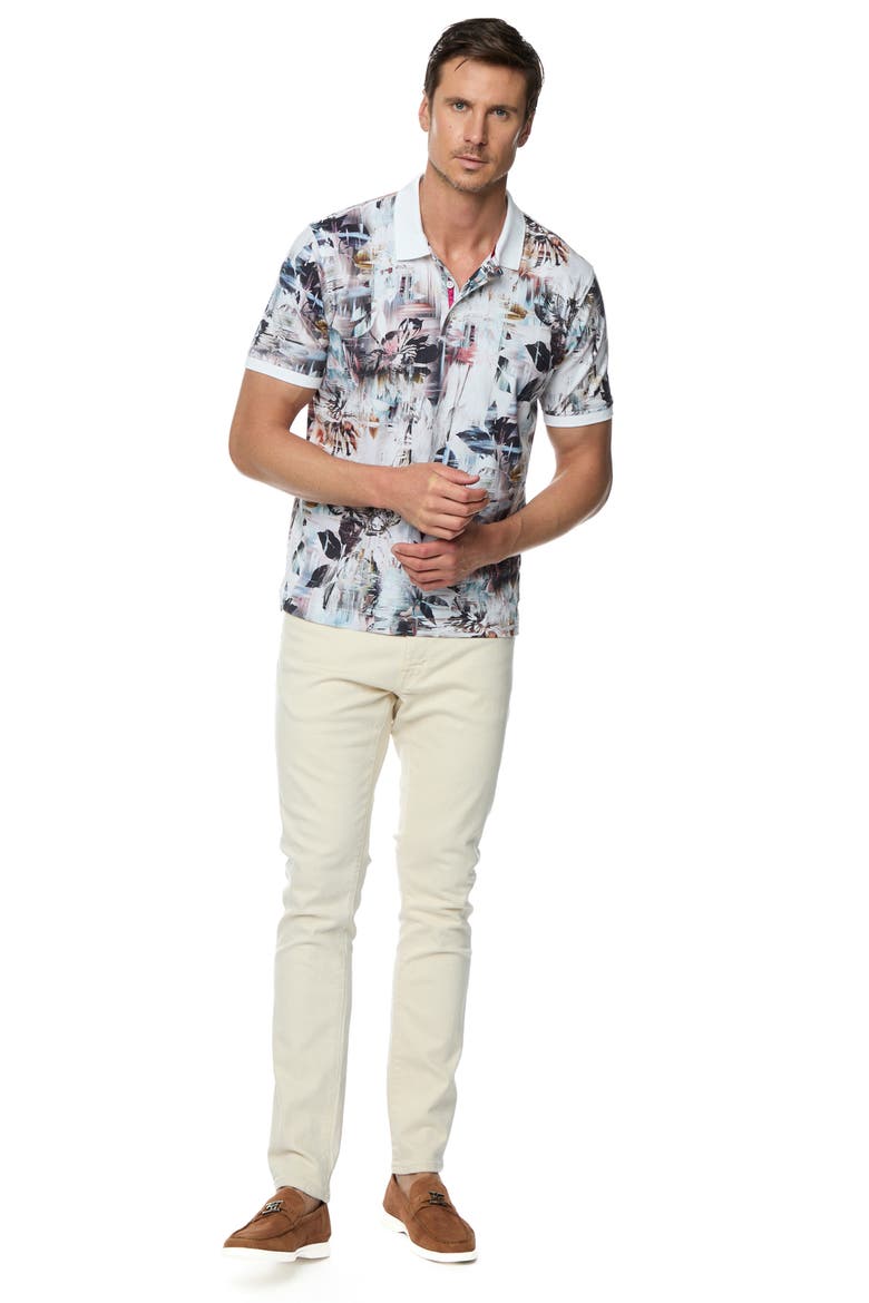 Iver Print Polo, Alternate, color, WHITE