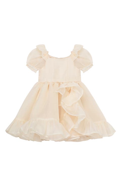 Kids' Ruffle Puff Sleeve Organza Party Dress (Toddler & Little Kid)