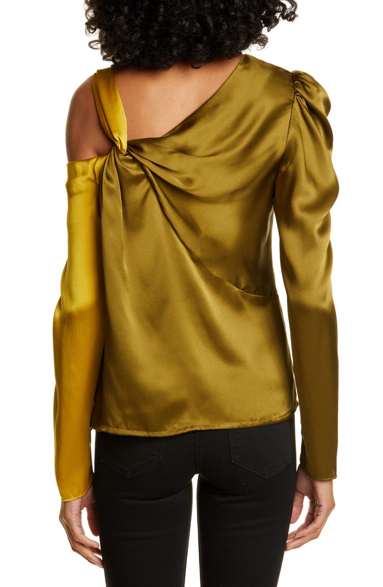 AMUR Mabel Two-Tone Silk Satin Top, Alternate, color,