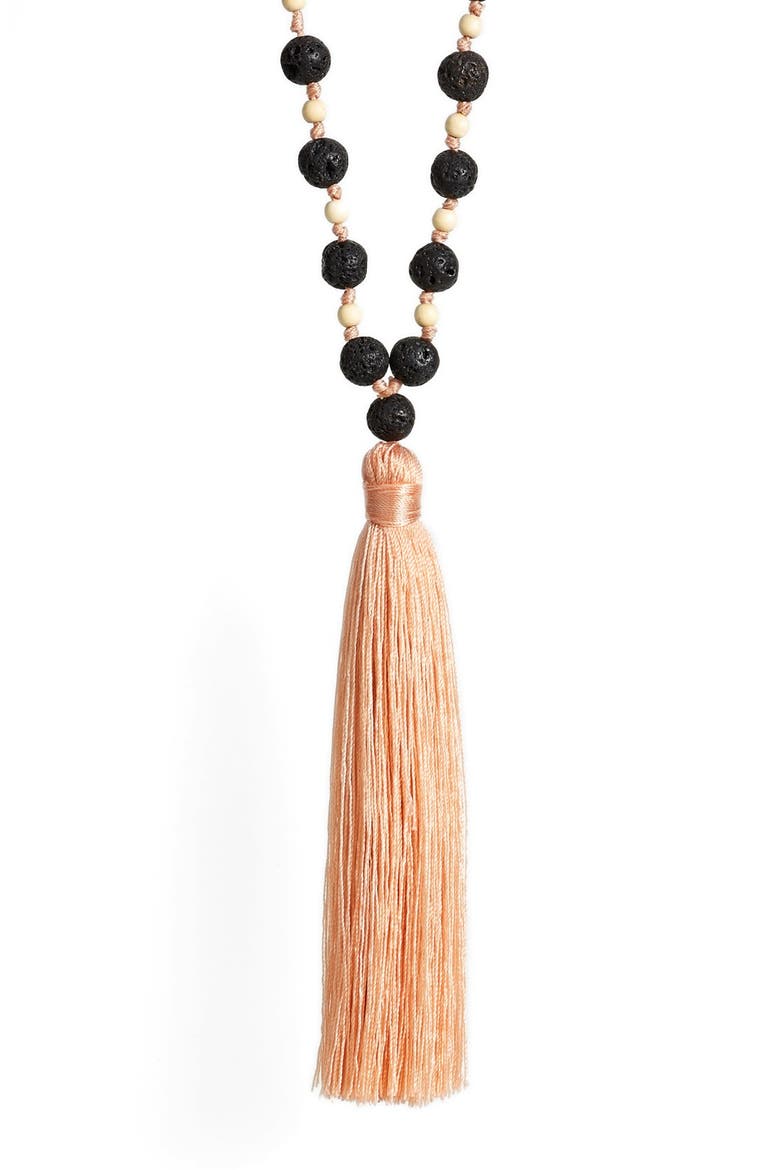 Beaded Tassel Necklace, Alternate, color, DESERT SAND