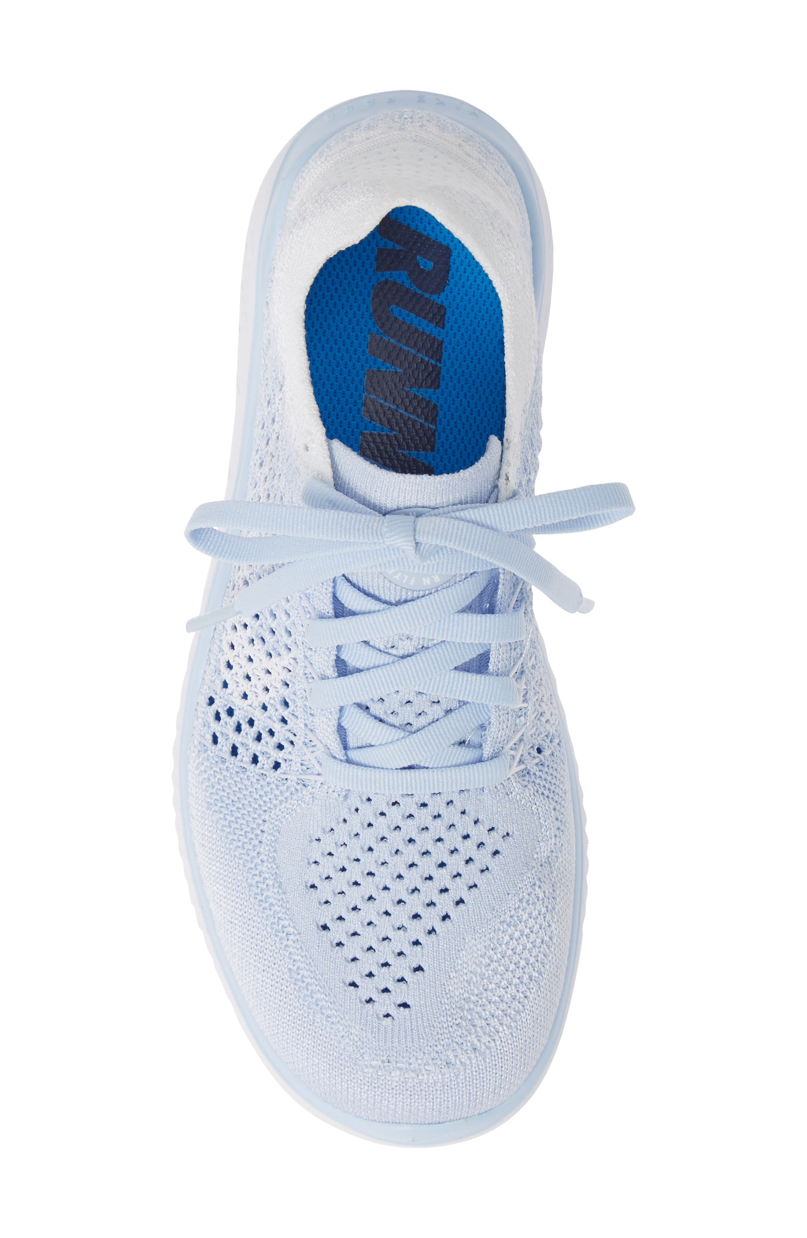 Free RN Flyknit 2018 Running Shoe, Alternate, color, HYDROGEN BLUE/ WHITE/ WHITE