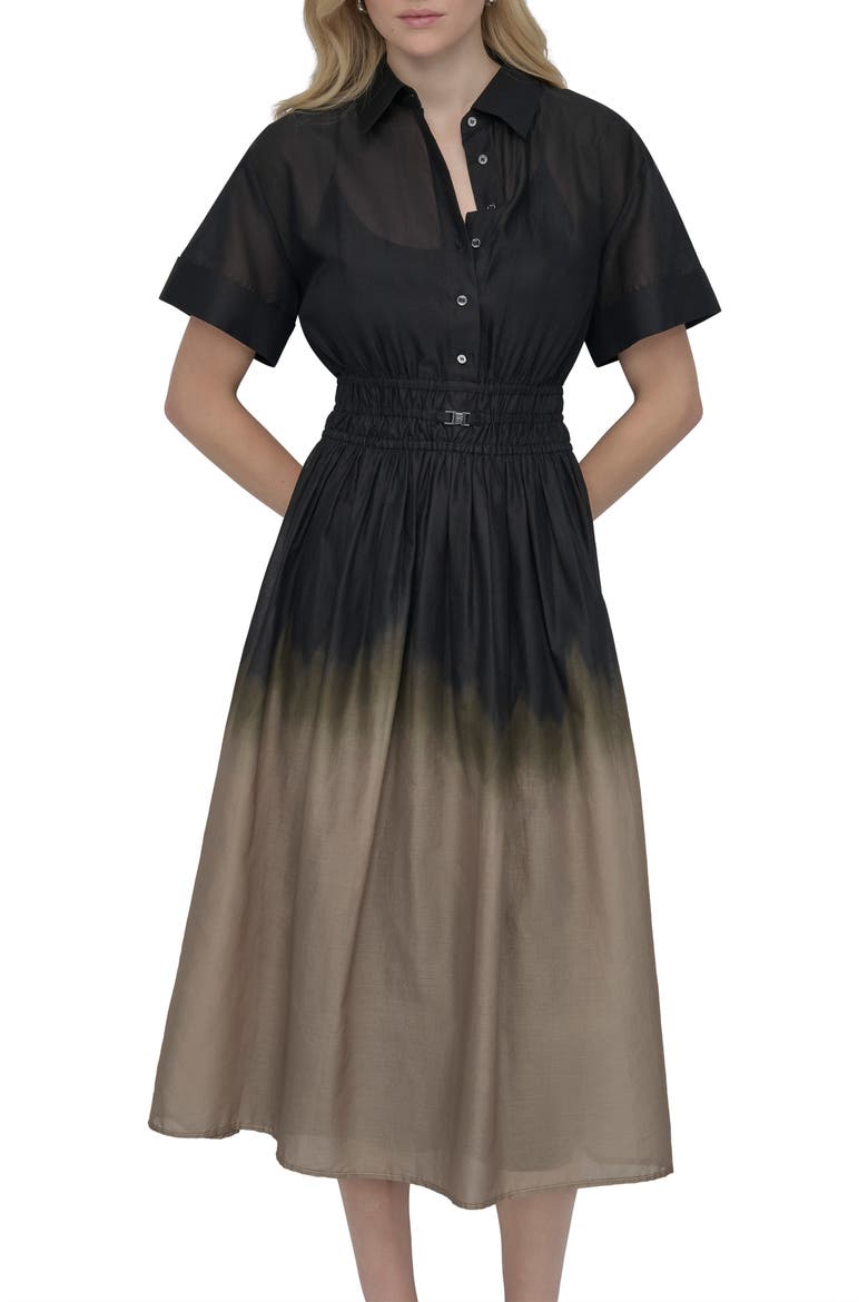 Cotton Poplin Midi Shirtdress, Alternate, color, CAPPUCCINO