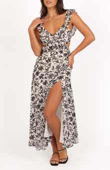 Petal & Pup Rory Floral Ruffle Detail Open Back Maxi Dress