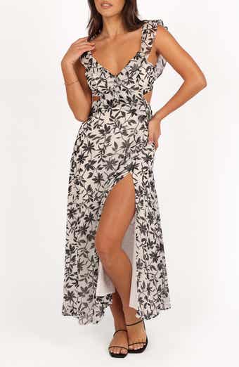 Petal & Pup Rory Floral Ruffle Detail Open Back Maxi Dress