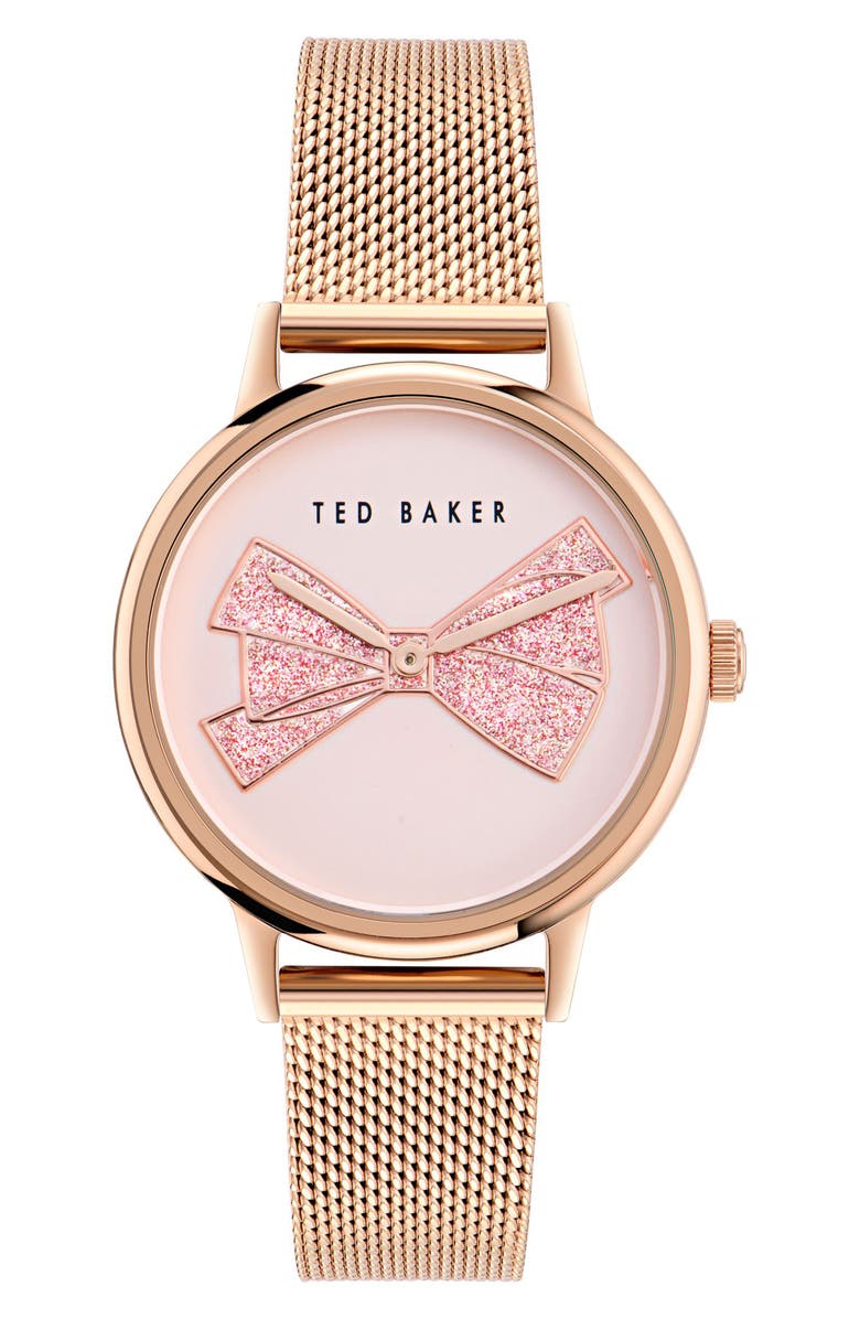 Ted Baker Phylipa Mesh Strap Watch, 36mm, Main, color, Rose Gold-Tone