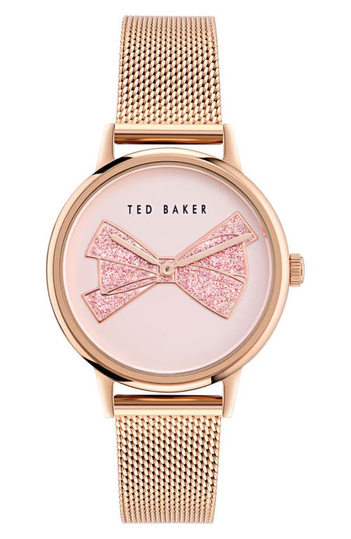Ted Baker Phylipa Mesh Strap Watch, 36mm In Rose Goldone