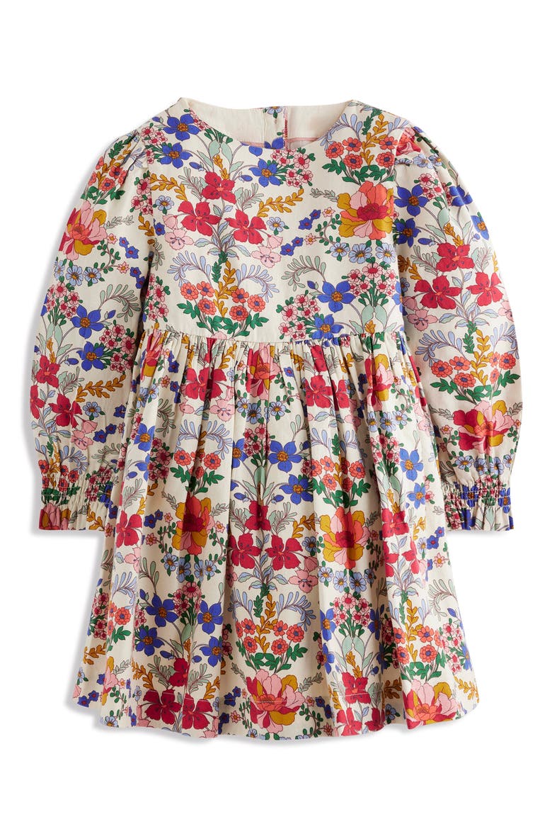 Kids' Madeline Floral Print Dress, Main, color, ECRU SMALL TAPESTRY FLORAL