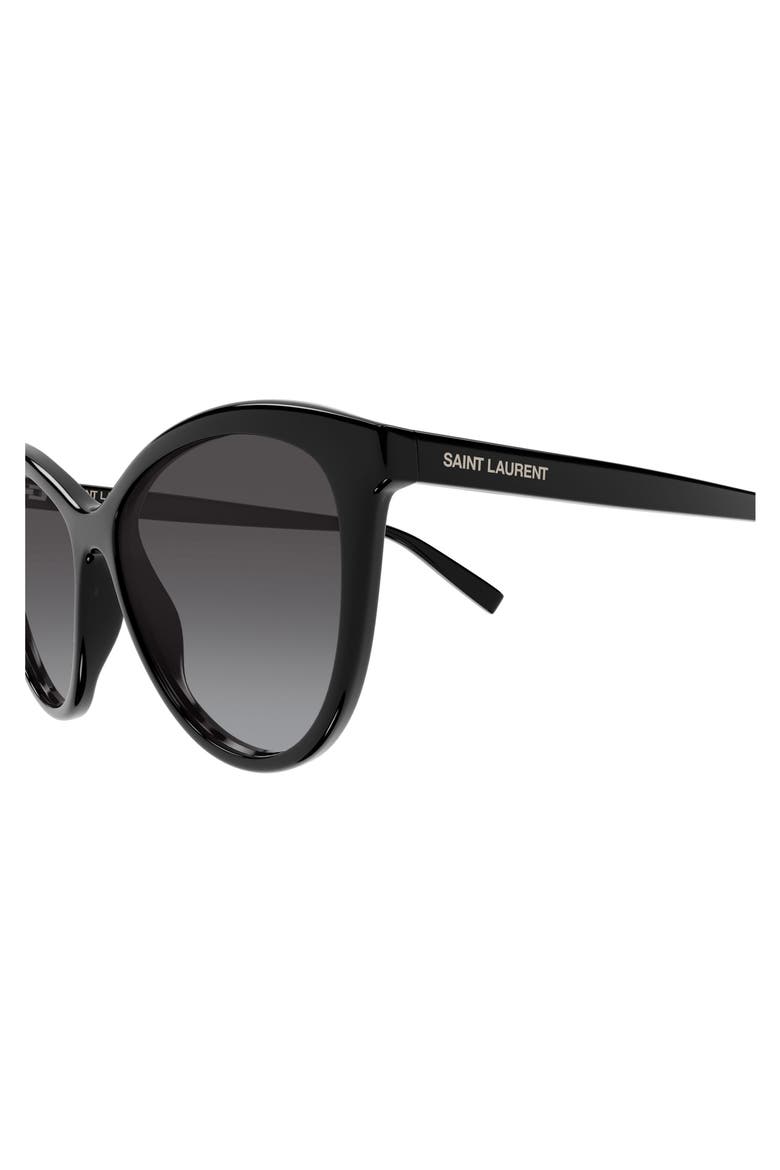 57mm Cat Eye Sunglasses, Alternate, color, BLACK