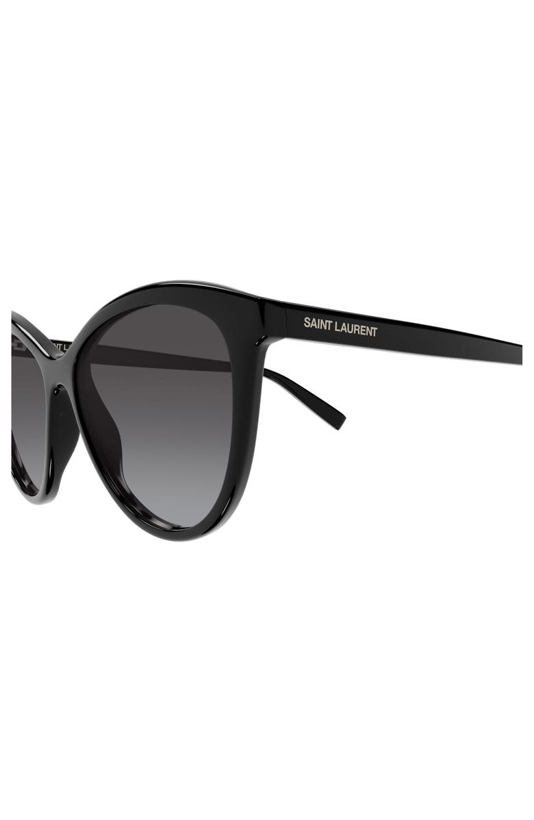 Saint Laurent 57mm Cat Eye Sunglasses, Alternate, color, Black