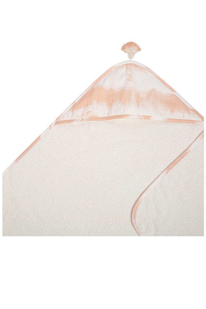 Hooded Cotton Baby Towel, Alternate, color, PINK/ WHITE