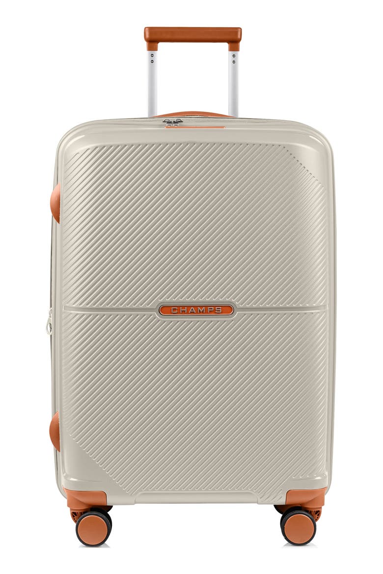Vintage Aura Medium Hardside Checked Suitcase, Alternate, color, IVORY