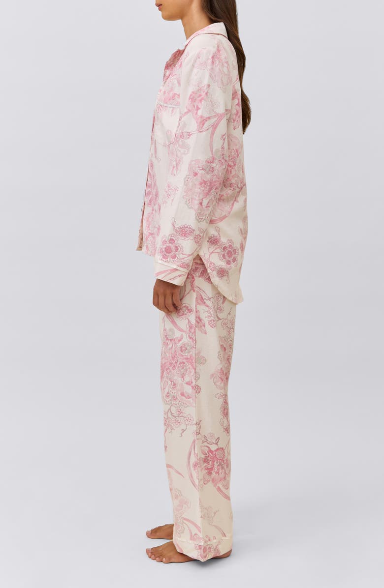 Papinelle Coco Cosy Brushed Cotton Blend Pajamas, Alternate, color, Ecru