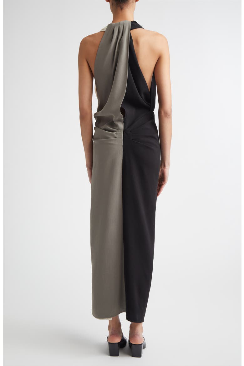 Elsa Colorblock Matte Double Crepe Dress, Alternate, color, BLACK MULTI
