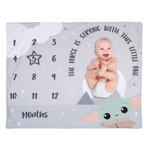 Star Wars The Child/Grogu/Baby Yoda Fleece Milestone Blanket w/ Star