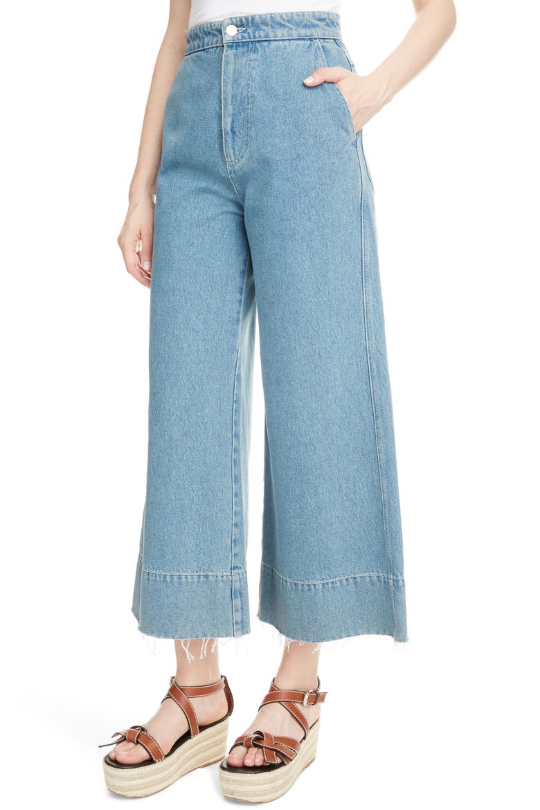 Crop Wide Leg Jeans, Alternate, color, INDIGO