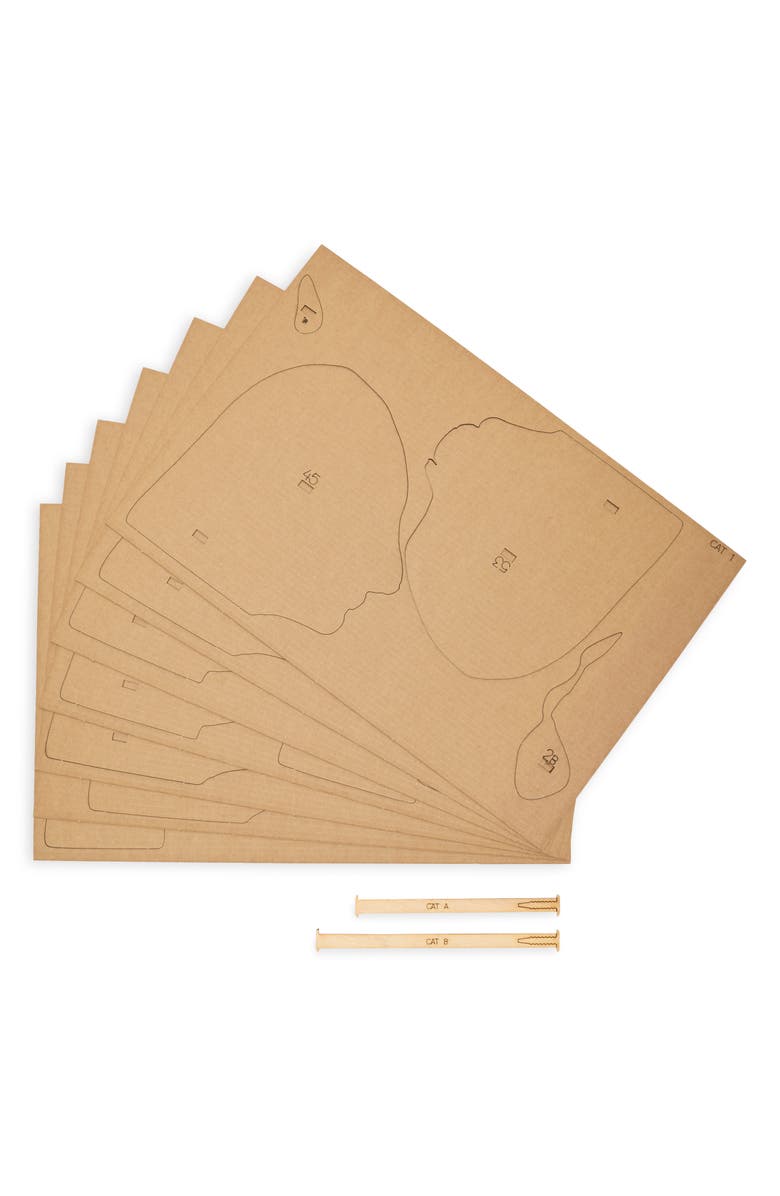 Cartonic 3D Cardboard Sculpture Puzzle, Alternate, color, Cat