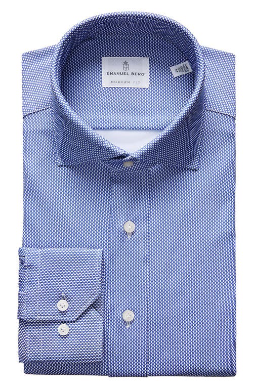Emanuel Berg 4flex Modern Fit Diamond Print Knit Dress Shirt