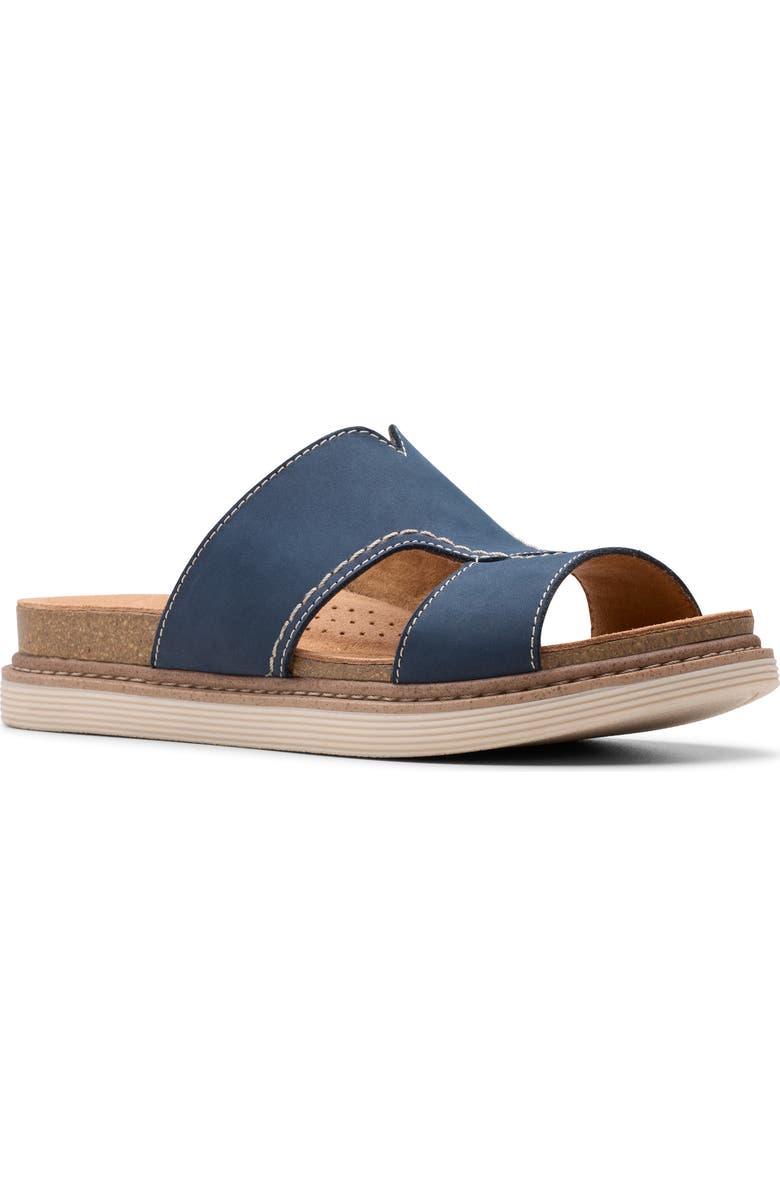 Clarks<sup>®</sup> Arwell Walk Slide Sandal, Main, color, Navy Nubuck
