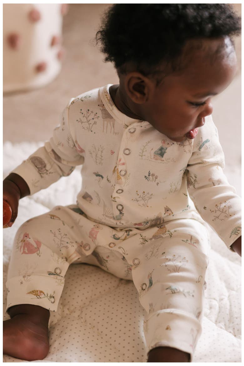 Patch Pocket Organic Cotton Romper, Alternate, color, FOREST FABLE