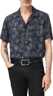 John Varvatos Dan Print Modal Camp Shirt