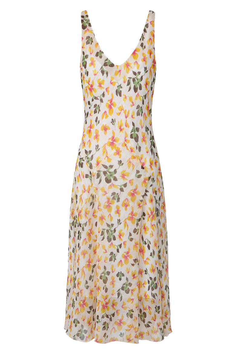 Jules Metallic Floral Print Sleeveless Dress, Alternate, color, ISLAND ORCHID MINI WHITE