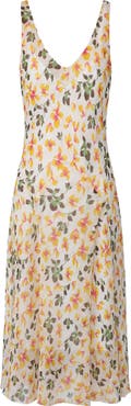 Diane von Furstenberg Jules Metallic Floral Print Sleeveless Dress