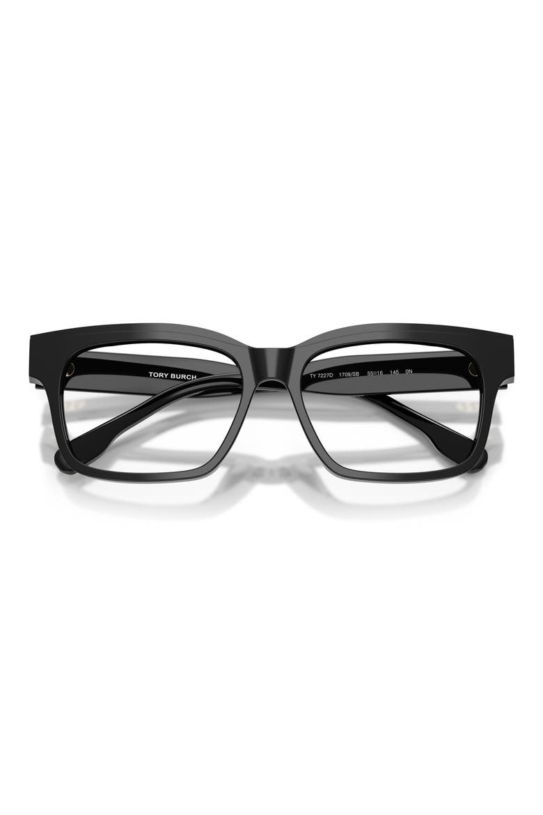55mm Rectangular Optical Glasses, Alternate, color, BLACK / CLEAR BLUE LIGHT FILTER