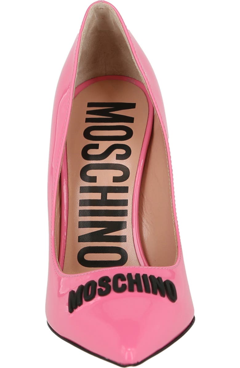Moschino Rubberized Logo Patent Leather Pump, Alternate, color,