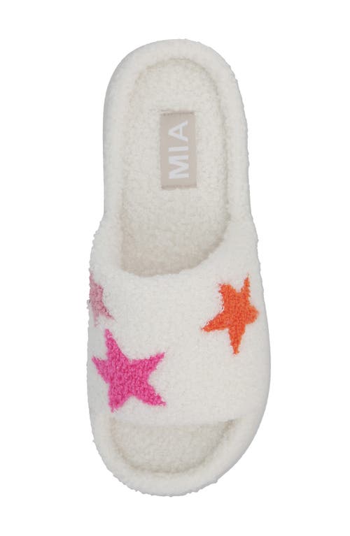 Mia Huggie Platform Sandal In White/pink Tripple Stars