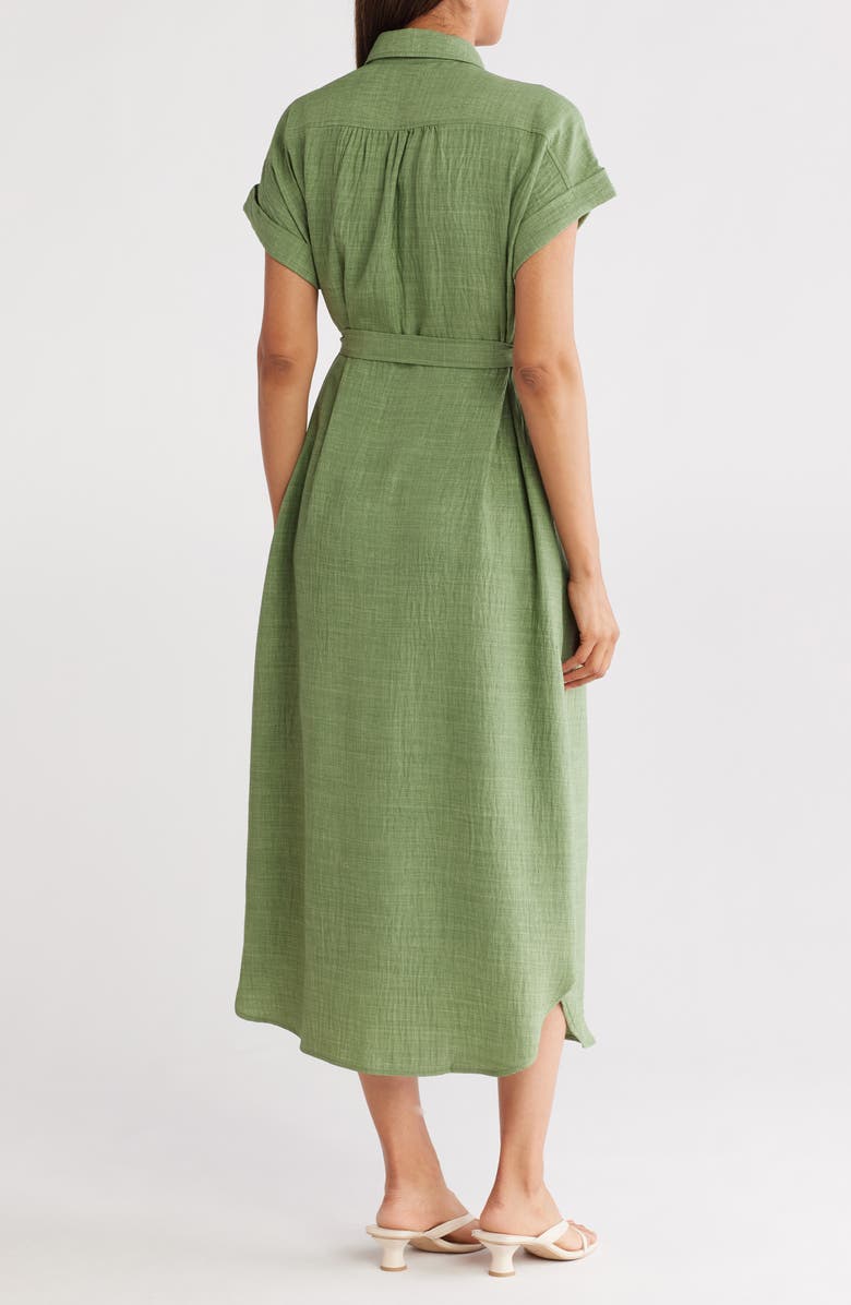 MAX STUDIO Textured Short Sleeve Maxi Shirtdress, Alternate, color,