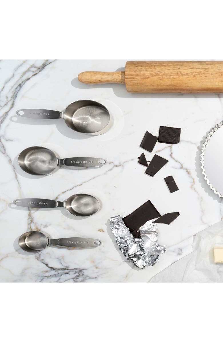 CUISIPRO Stainless Steel Measuring Cup Set, 4 Piece, Alternate, color, Silver