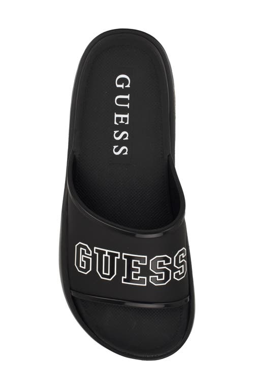 Guess Mylas Slide Sandal In Black Multi