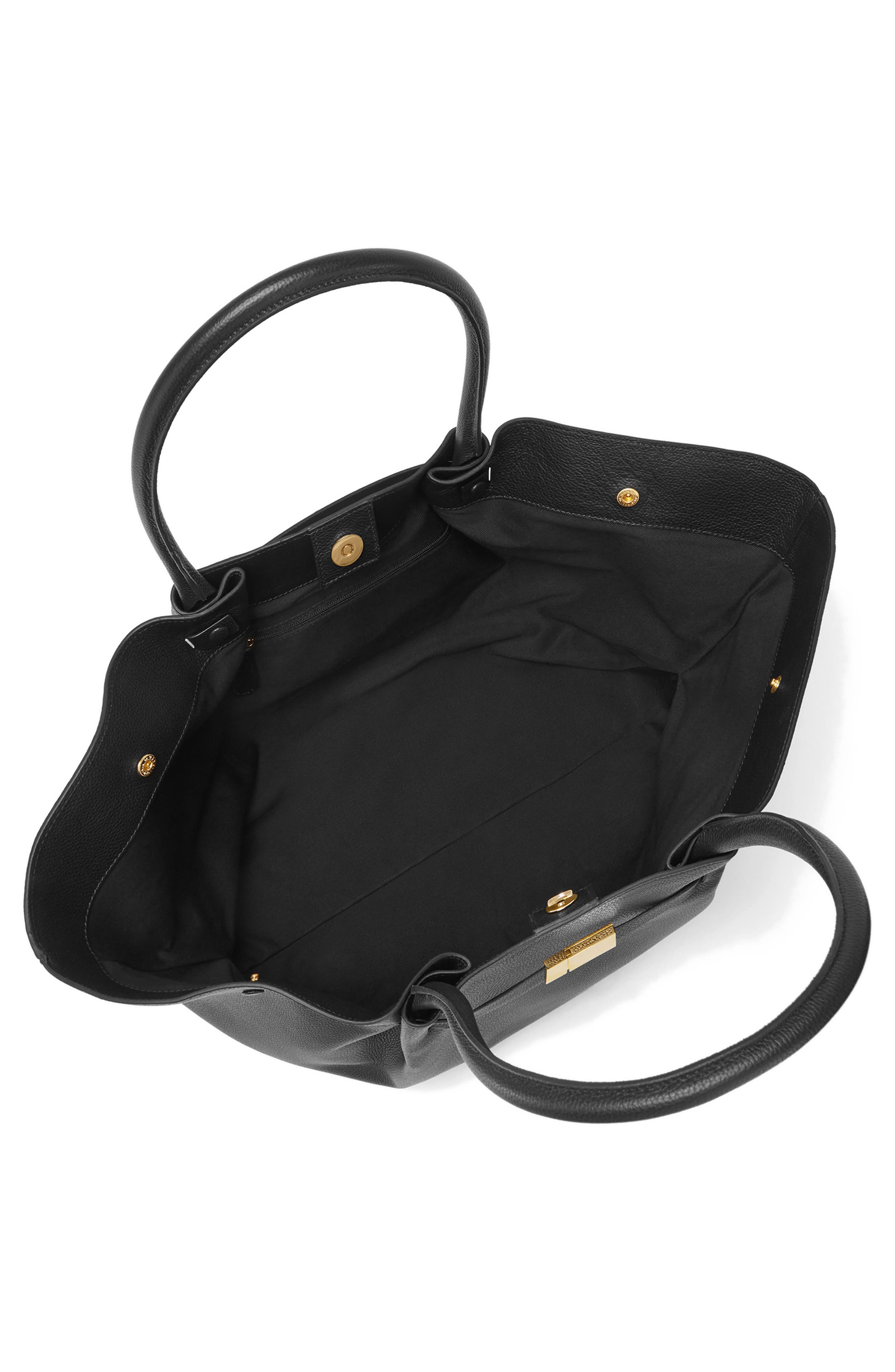 DeMellier New York Leather East/West Tote, Alternate, color, Black