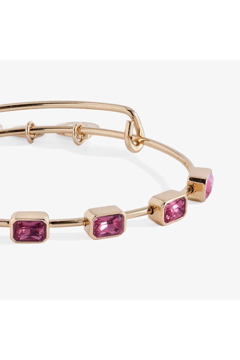 October Birthstone Emerald Cut Bangle, Alternate, color, Gold 