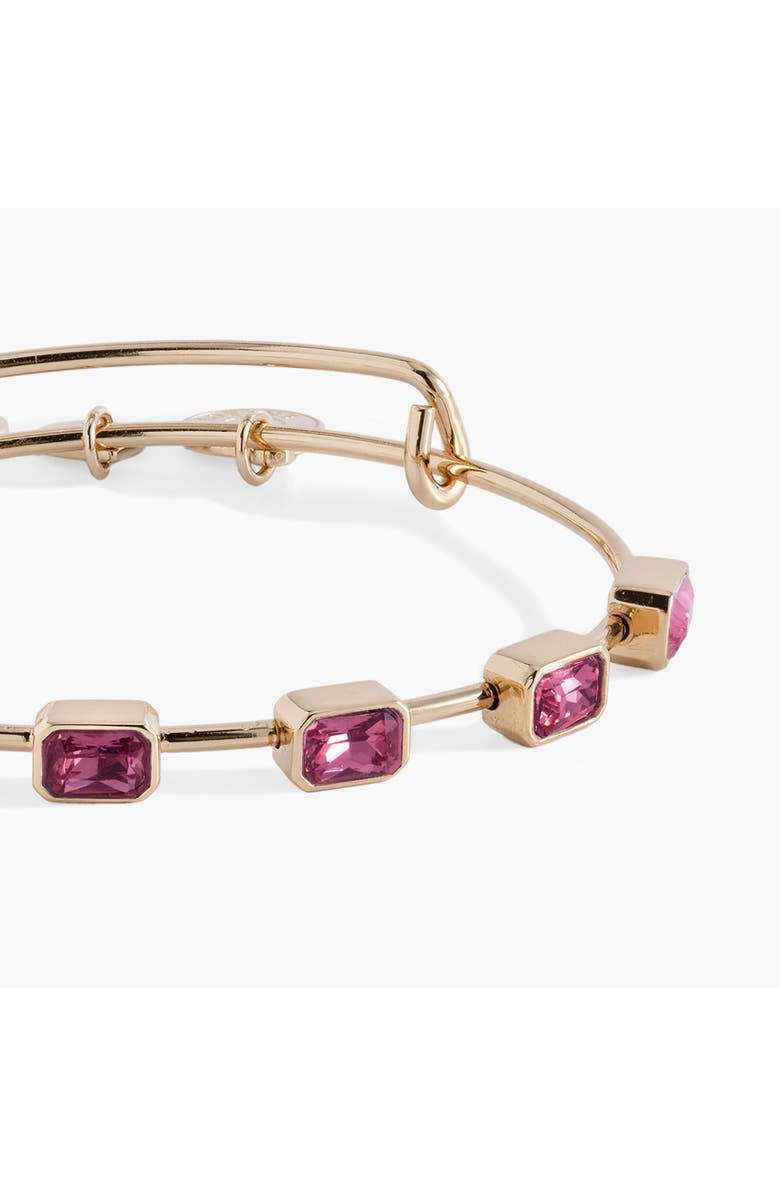 Alex and Ani October Birthstone Emerald Cut Bangle, Alternate, color, Gold 