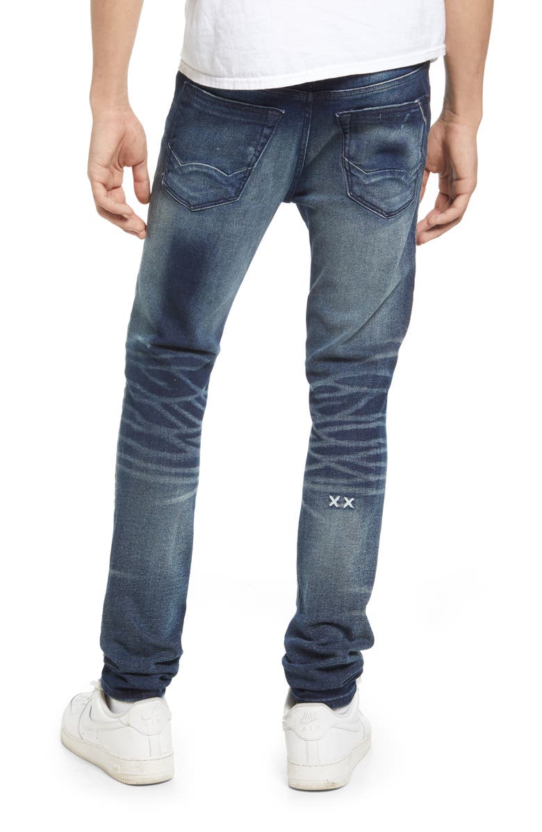 Cult of Individuality Punk Belted Super Skinny Jeans, Alternate, color,