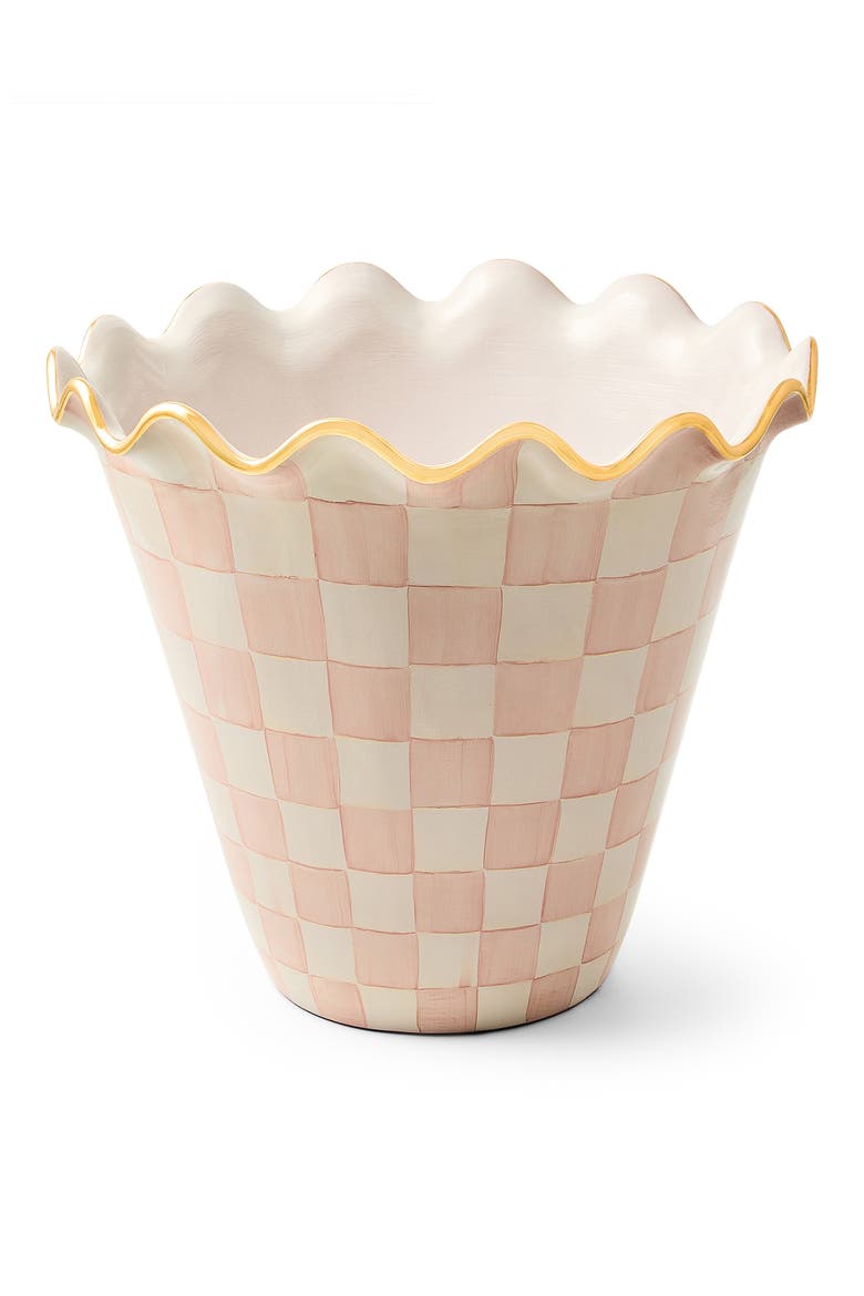 Rosy Check Jumbo Ceramic Garden Pot, Main, color, ROSY