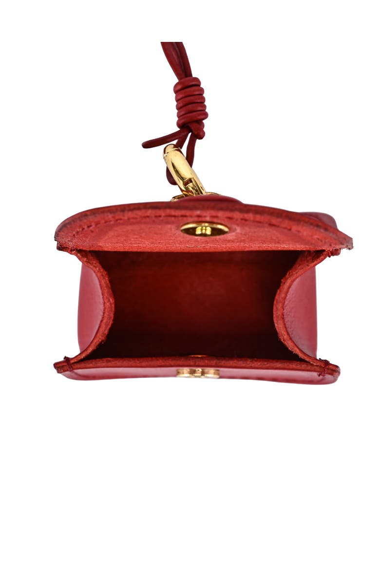 Toti Genuine Leather Mini Structured Charm, Alternate, color, Red