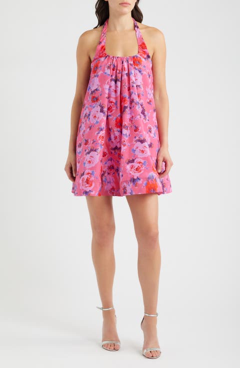 Lovie Floral Halter Minidress