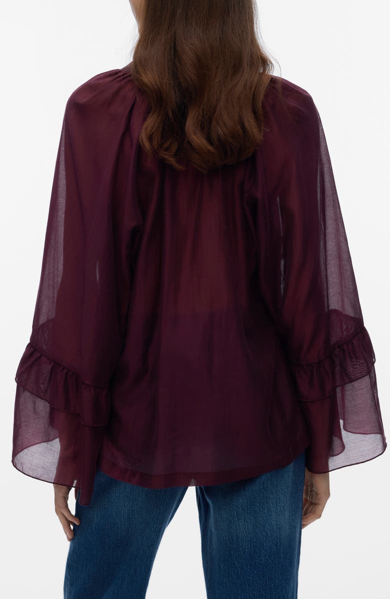 VERO MODA Jenna Split Neck Top, Alternate, color, Winetasting