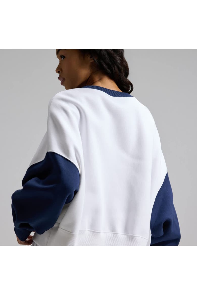 Women's Nike White/Navy USA Baseball 2026 World Baseball Classic Oversized Phoenix Fleece Sweatshirt, Alternate, color, White