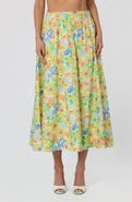 ASTR the Label Jolie Floral Print Midi Skirt