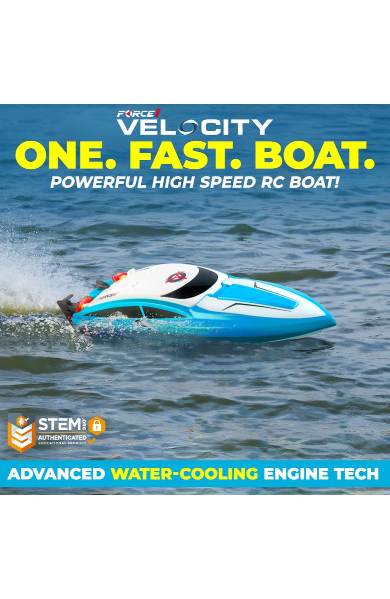 Force1 Velocity Blue Fast RC Boat, Alternate, color, Blue