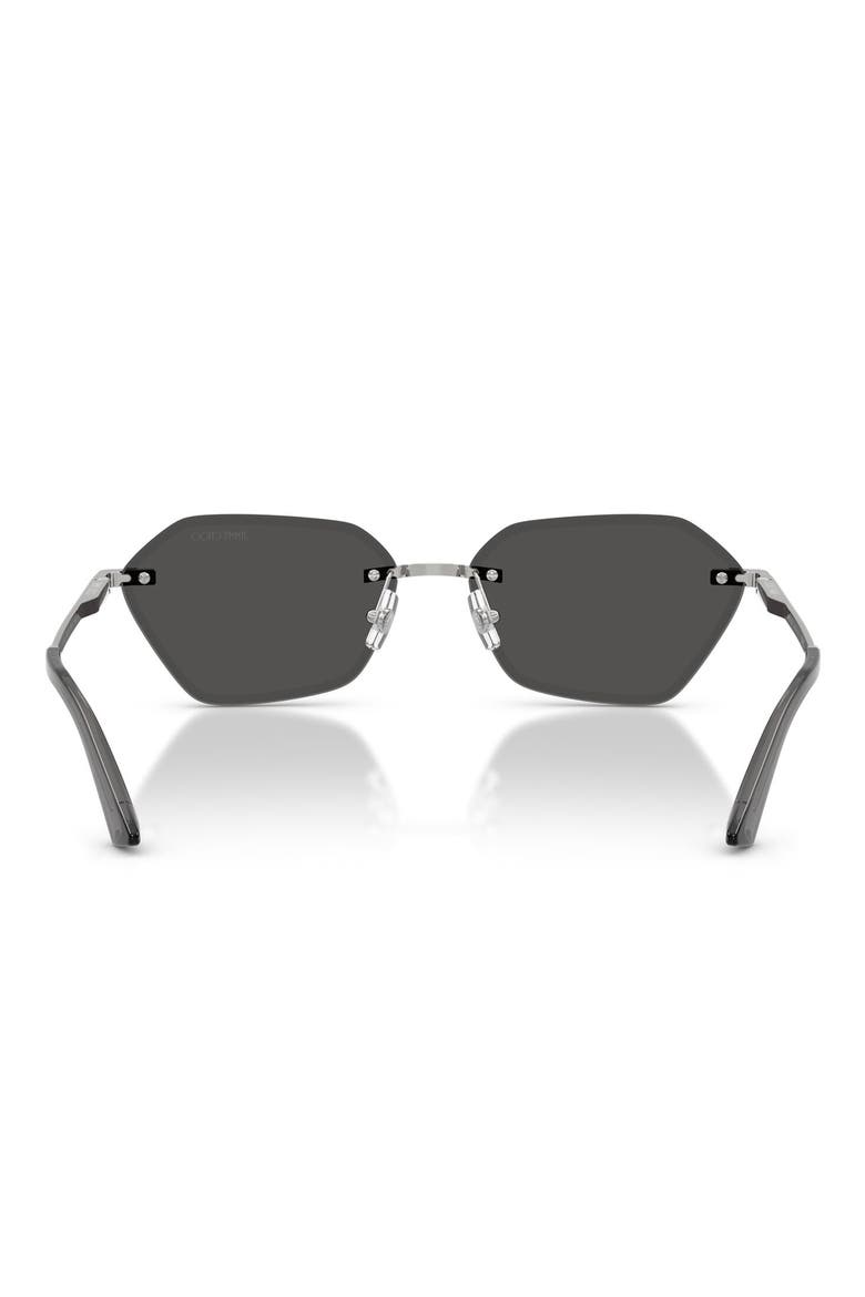Abby 58mm Irregular Sunglasses, Alternate, color, SILVER / DARK GREY